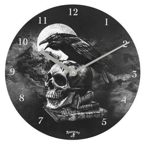  Alchemy - Wanduhr "Poe's Raven" SD3536 (Einheitsgröße) (Schwarz)