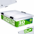  Deuba Aufbewahrungsbox Deckel Stapelbar Transparent Rollen Kunststoff BPA Frei Wohnzimmer Schlafzimmer Kinderzimmer 60L/30L, Volumen:30L