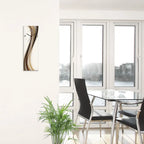  ARTland Glas Wanduhr Quarzuhr - Schwarzer Zeiger Welle Größe: 20x60 Cm