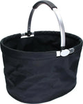  Einkaufskorb "Silandre" Schwarz Faltbarer Einkaufskorb Rund Mit Aluminiumgriff Geräumig Stabile Einkaufstasche 36 Liter Volumen Schwarz