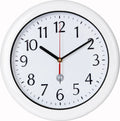  Monzana Wanduhr Mit Funk Wasserdicht Automatische Zeitumstellung Geräuscharm Quarz-Uhrwerk Analog Bad Küche Haus Funkuhr Uhr Hochglanz Weiß