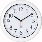 Monzana Wanduhr Mit Funk Wasserdicht Automatische Zeitumstellung Geräuscharm Quarz-Uhrwerk Analog Bad Küche Haus Funkuhr Uhr Hochglanz Weiß
