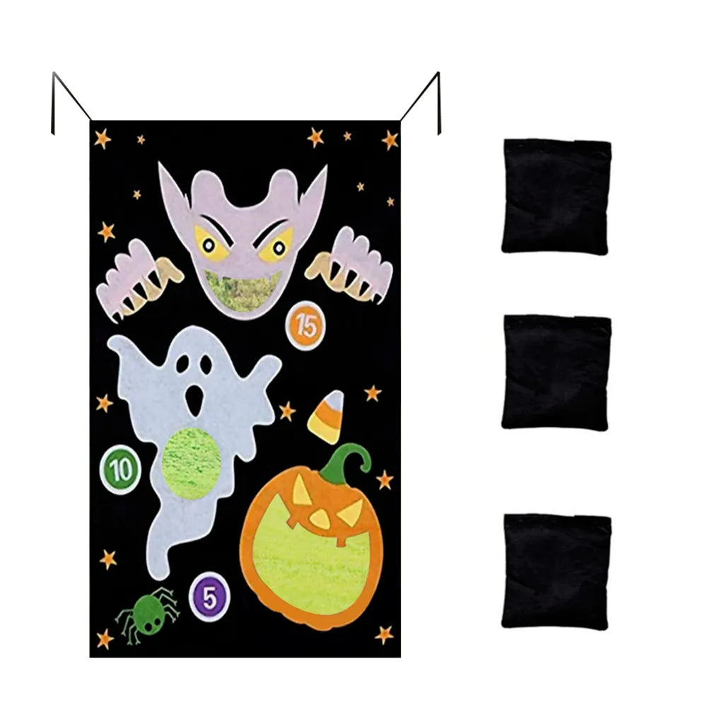  Lustiges Spiel Bohnenspielzeug Spiel Halloween Sitzsäcke Werfen Wurfsack Für Erwachsene Kinder Outdoor Halloween Party Karneval Spiele Spielzeug Mit 3 Sitzsäcken, D.