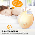  Lichtwecker LED Wake Up Light, Wecker Mit Sonnenaufgangssimulation, Tageslichtwecker FM Radio Wecker Mit Licht 7 Farben, 7 Wecktöne Wecker Kinder Alarm Clock Digital Uhr Nachtlicht Nachttischlampe [Energieklasse A++]
