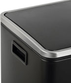  SVITA TM2X15 Treteimer 30 Liter 2x15L Schwarz Abfalleimer Mülleimer Mülltrennung Stahl