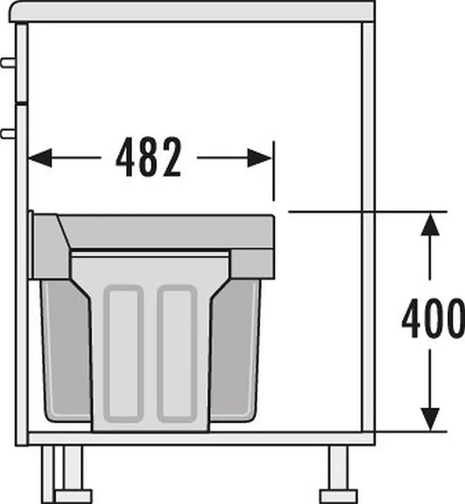  Hailo Einbau Abfallsammler Tandem 2x15l Mülleimer Abfalleimer Mülltrennung