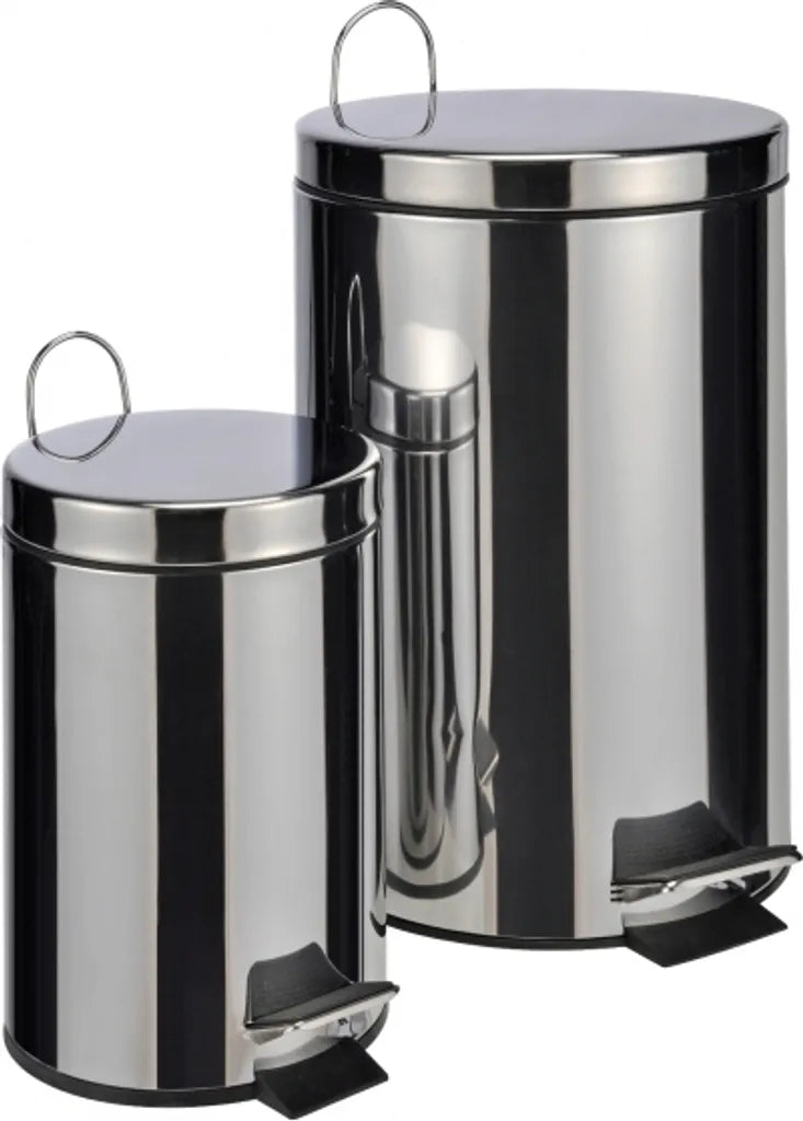  2tlg. Set Treteimer Aus Edelstahl 3L / 12L