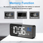  LED Digitaler Wecker Mit Drehfuß, LED-Display, Große Ziffern Anzahl Für Alte, Große Runde Taste, Dimmer Helligkeit, Einstellbare Lautstärke, Schlummerfunktion, Steckdose, Batterie-Backup, Schwarz,Black