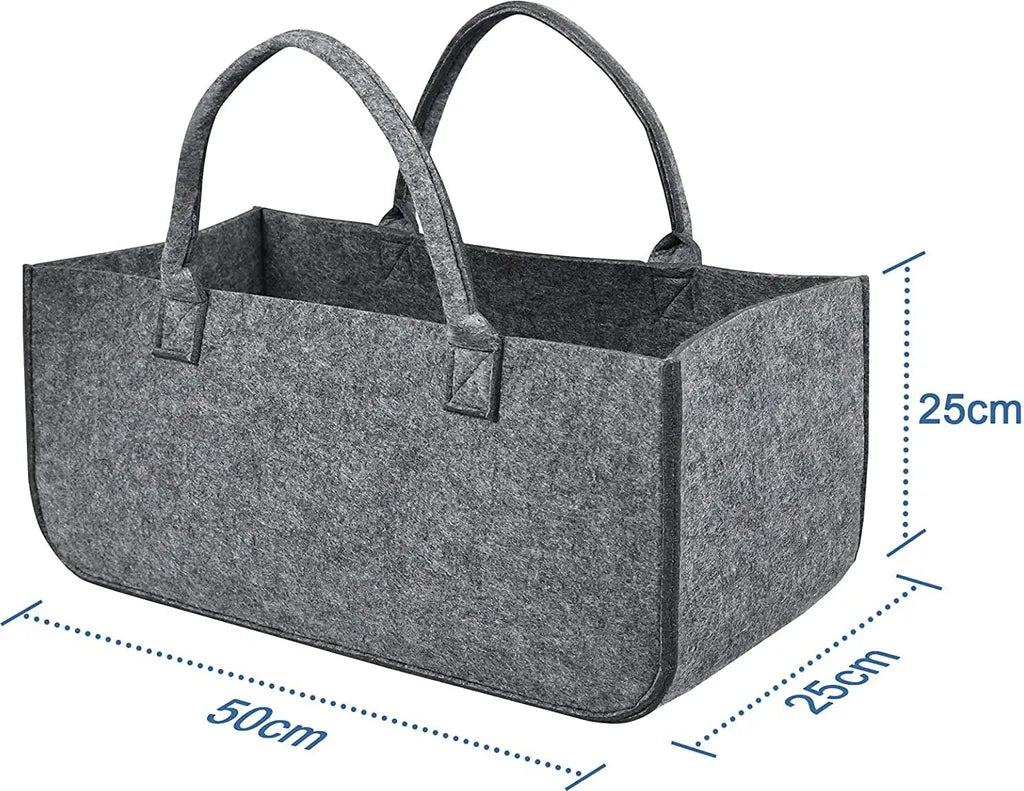  ACXIN 2 Stück Filzhandtasche, 30kg Belastbare Multifunktionshandtasche, Hochwertiger Einkaufskorb, Großvolumige Einkaufstasche (Hellgrau)