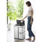  EKO Sensor-Mülleimer Mirage Plus 1x30 L + 2x15 L Mattsilber