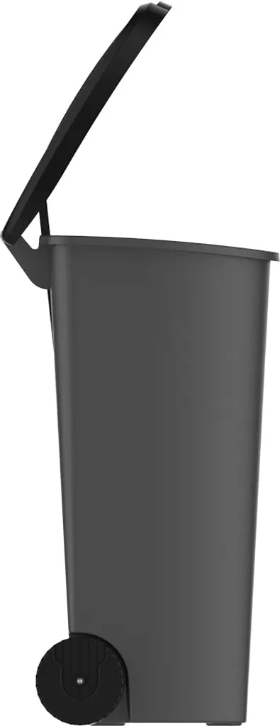  Mülleimer Outdoor 90 L Anthrazit/schwarz Mit Pedal Und Rädern