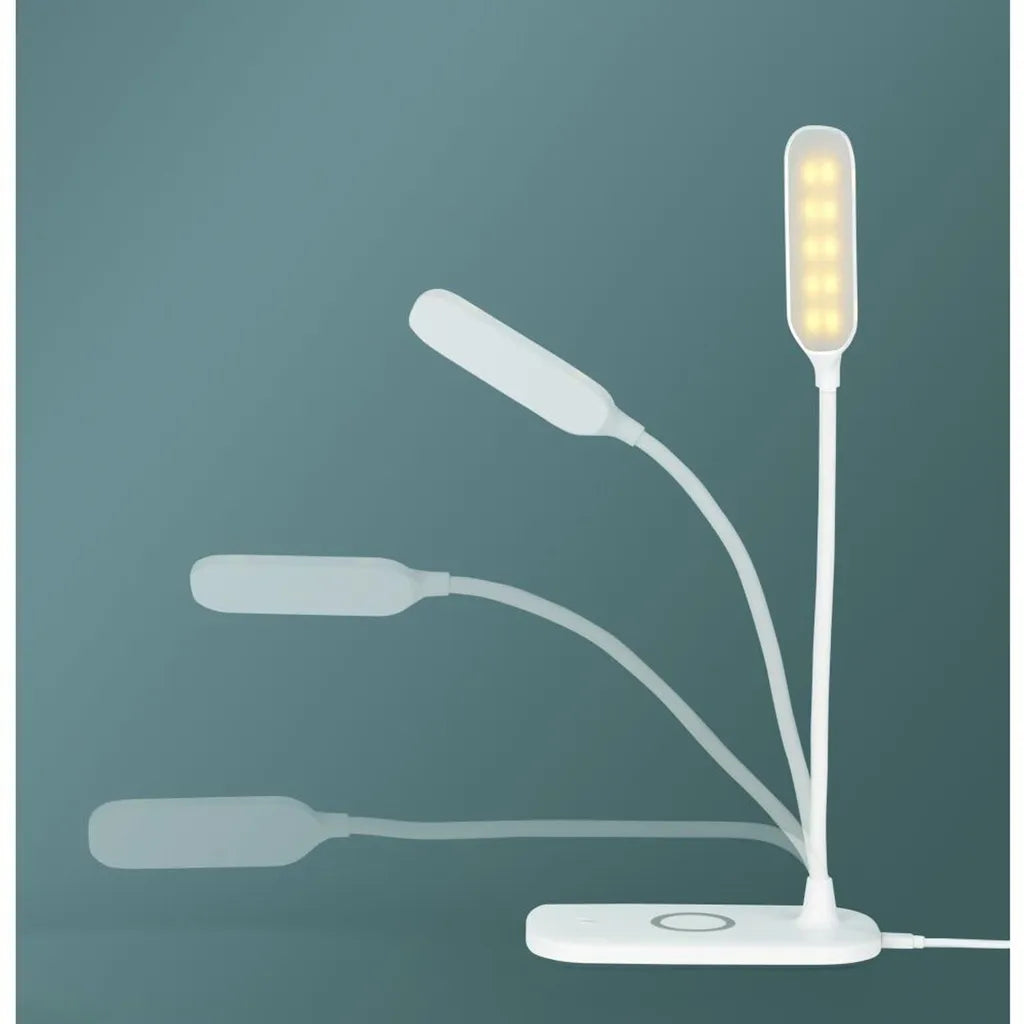  MAXXMEE LED-Tischleuchte Mit Wireless Charging - 3 Farbtemperaturen LED Tischleuchte Tischlampe Lampe USB Leuchte Wireless Touchfunktion Leselampe