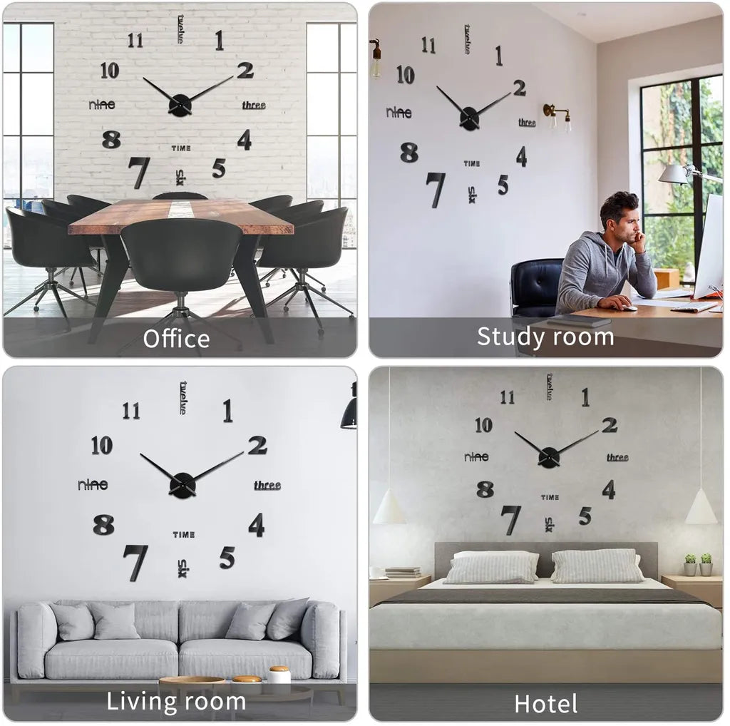  Wanduhr Mit 3D Visuelle Aufkleber DIY Wanduhren Mehrweg Geeignet Für Dekoration Geschenk Nach Hause, Restaurant, Büro Und Hotel