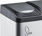  SVITA TC2 Combo26 Papierkorb Mülleimer Mülltrennung Edelstahl 8L+18L Silber