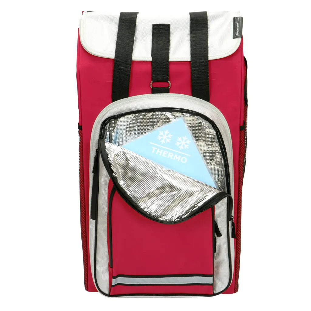  Andersen Shopper Royal Alu Klappbar Mit 3-Speichenrad Ø 25cm Und 62 Liter Tasche Hydro 2.0 Rot Mit Kühlfach