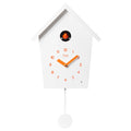  Cuco Clock Kuckucksuhr REIHENHAUS Mit Pendel Wanduhr Moderne Kuckucksuhr Pendeluhr 28,3 × 22,8 × 10,4cm - Weiß / Orange