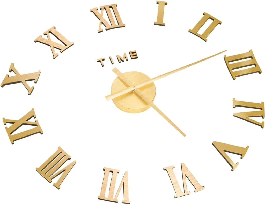  VidaXL 3D-Wanduhr Modernes Design Golden 100 Cm XXL