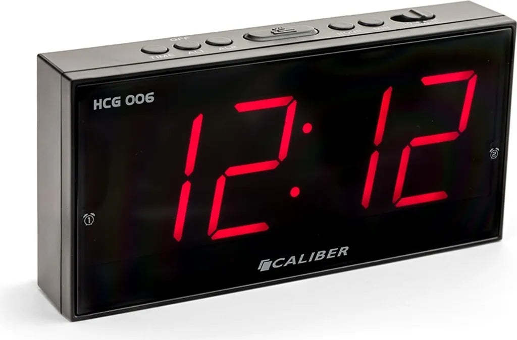  Digitale Wekker Met Snooze Functie - Dual Alarmklok - Groot Rood Display - Strak Design (HCG006)