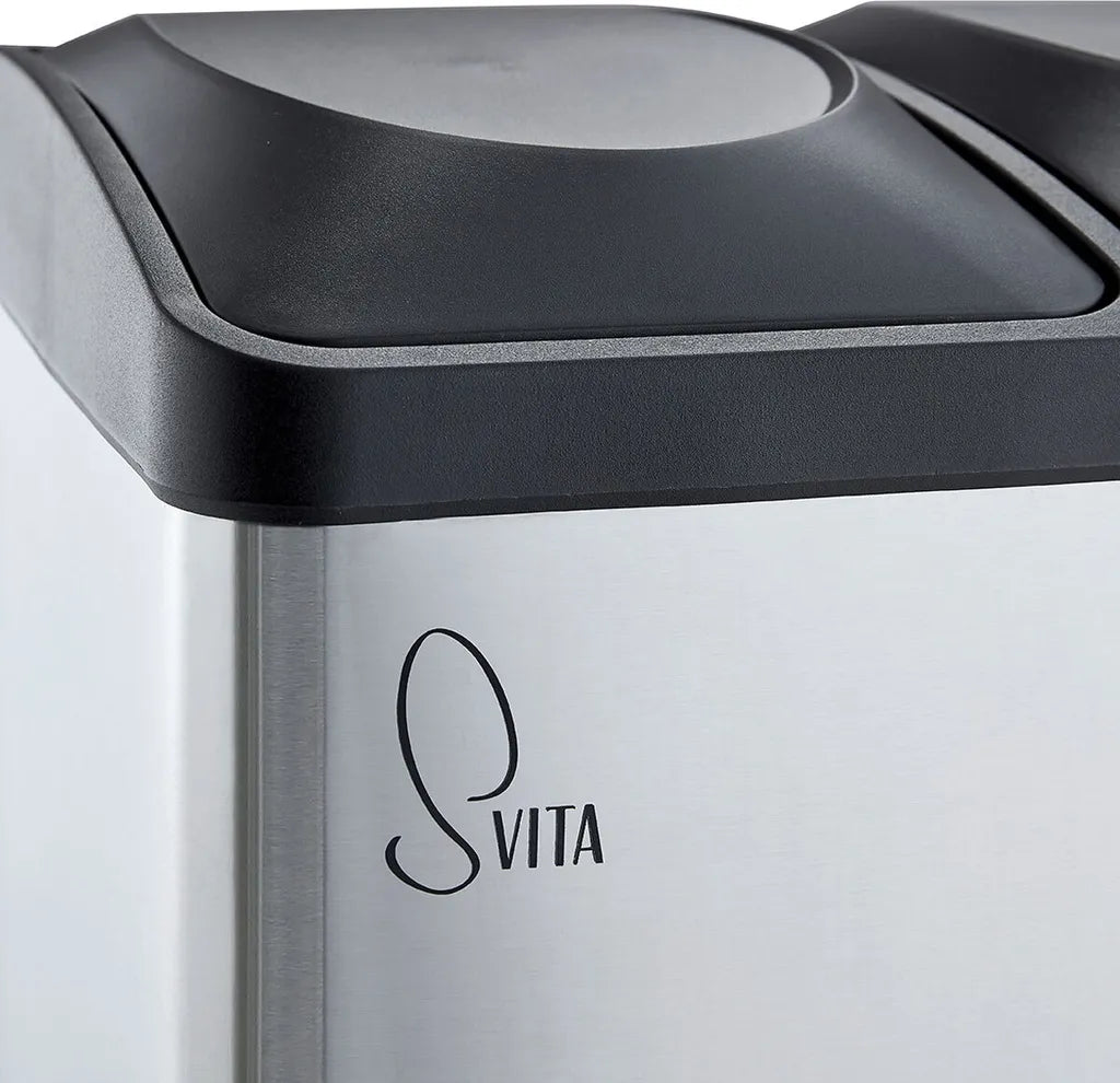  SVITA TC2Combo35 Mülleimer Edelstahl Abfalleimer Mülltrennung (12l + 23l) Silber Papierkorb