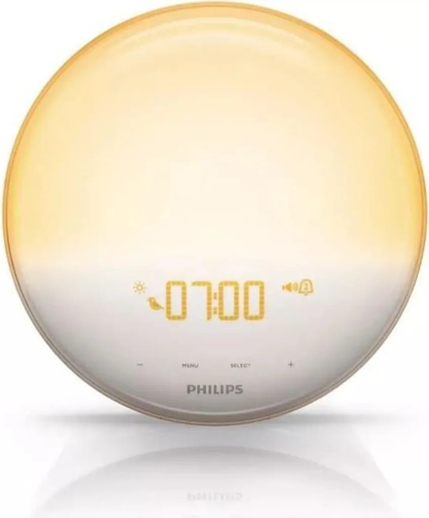  Philips HF3519/01 Wake-up Light (Sonnenaufgangfunktion, Digitales Fm Radio, Tageslichtwecker) Weiß