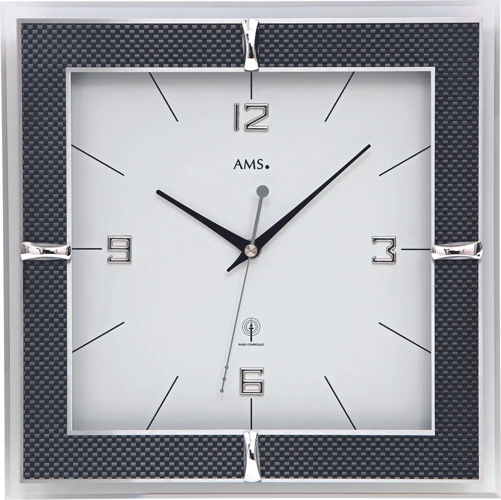  AMS Funk-Wanduhr, Funkwerk, 30x30x4cm, 5855
