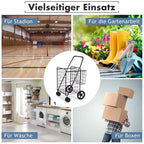  COSTWAY Klappbarer Einkaufstrolley, 40kg, 100L+22L, Einkaufswagen Mit Universalrädern, Rollwagen Mit 2 Körben, Tragbarer Handwagen, Allzweckwagen Für Wäsche, Einkaufen, Gepäck (Schwarz)