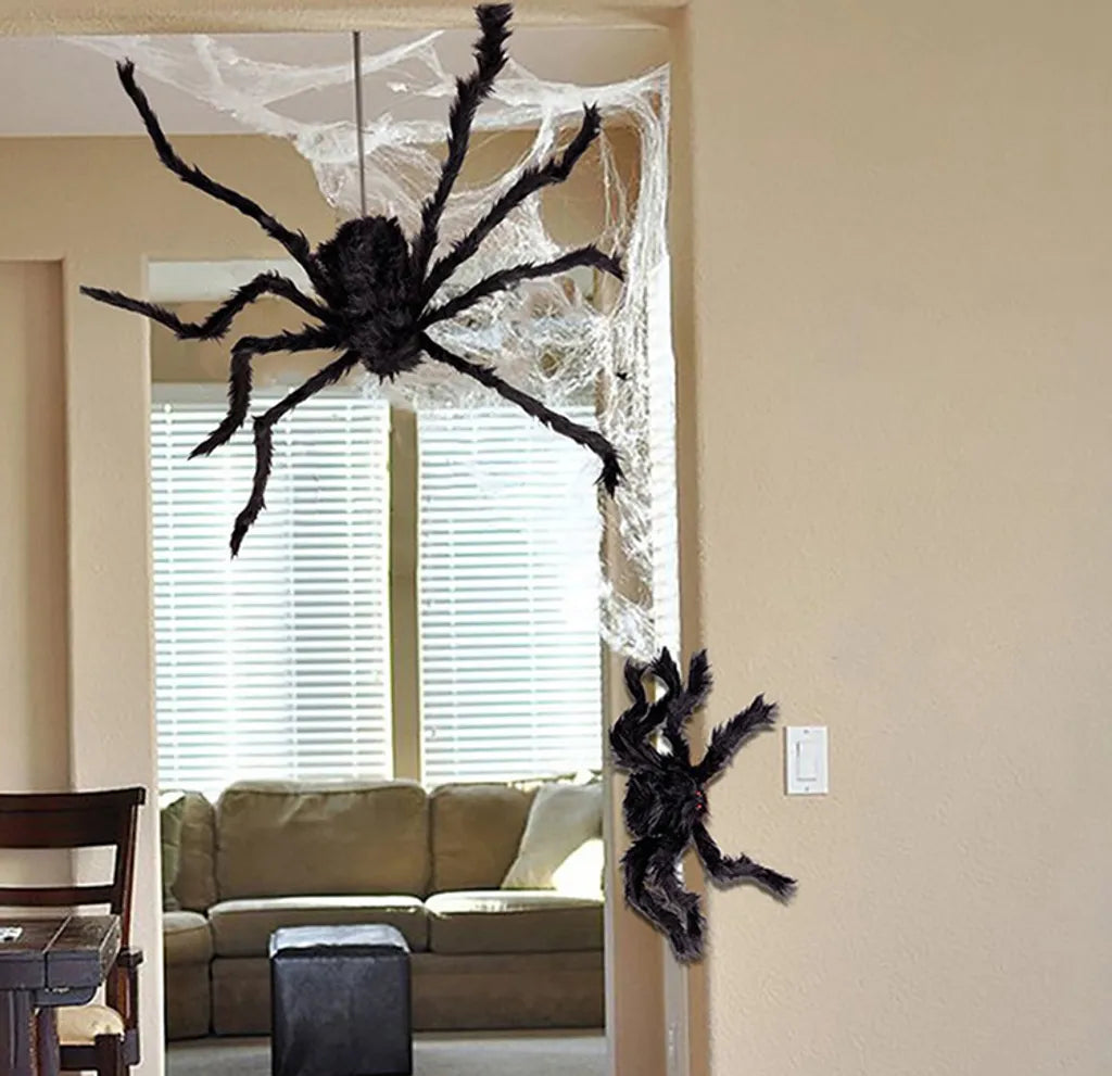  150cm Riesen Spinne Tarantula Plüsch Schwarz Halloween Deko Geisterhaus Horror