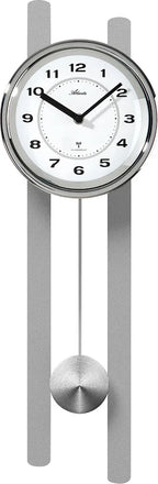  Atlanta 5105/19 Wanduhr Funk Funkwanduhr Mit Pendel Silbern Pendeluhr