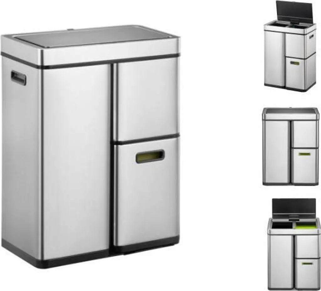  EKO Sensor-Mülleimer Mirage Plus 1x30 L + 2x15 L Mattsilber