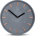  Hochwertige Beton-Uhr Wanduhr Ca. 30cm Grau Kupfer Uhrzeit Modern Wanddeko