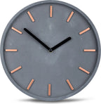  Hochwertige Beton-Uhr Wanduhr Ca. 30cm Grau Kupfer Uhrzeit Modern Wanddeko