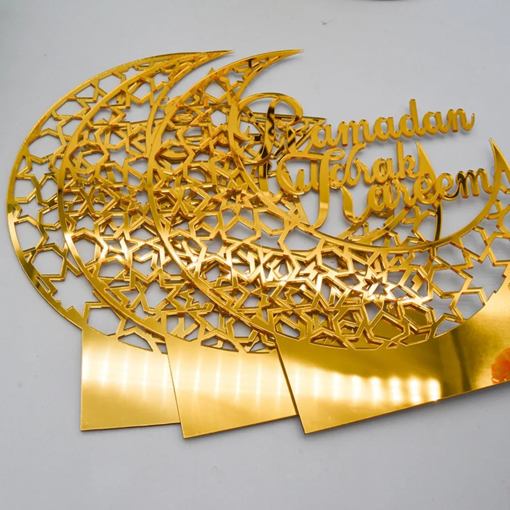  Ramadan Eid Mubarak Dekorationen LED Eid Mubarak Acryl Ornamente Mond Sterne, Muslim Festival Dekorationen