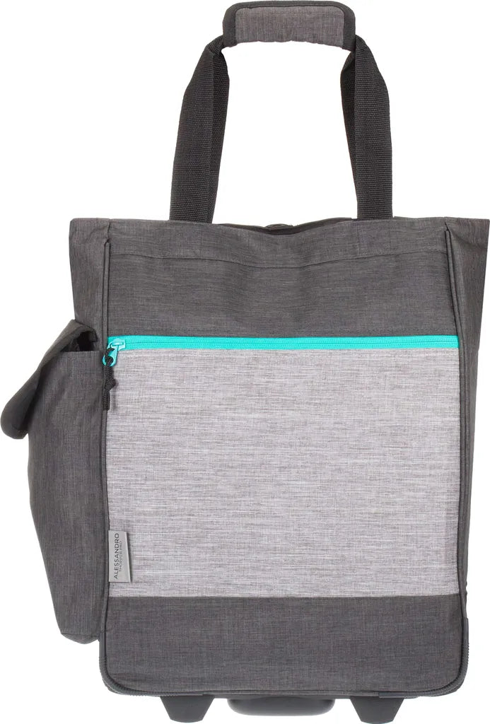 Trolley Einkaufstrolley Einkaufsroller Alessandro Pro Shopper Mit Stabilem Stand Einkaufstrolly Einkaufstasche Saunatrolley Trolly 38L 12894 Two Tone Grey Grau