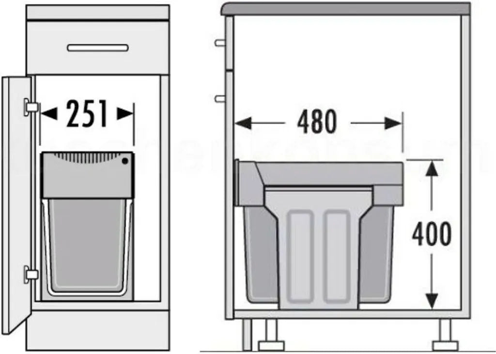  Hailo Einbau Abfallsammler Tandem 2x15l Mülleimer Abfalleimer Mülltrennung