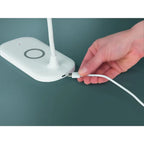  MAXXMEE LED-Tischleuchte Mit Wireless Charging - 3 Farbtemperaturen LED Tischleuchte Tischlampe Lampe USB Leuchte Wireless Touchfunktion Leselampe