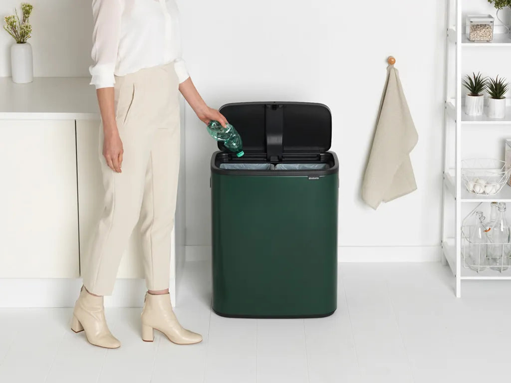  MÜLLTRENNER 2 X 30 L Müllsortierer Abfalleimer Müllsammler Dunkelgrün BRABANTIA