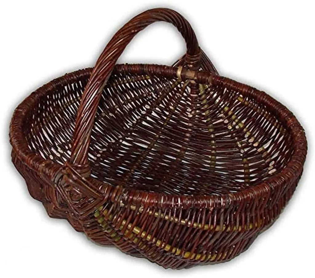 Wilpo Einkaufskorb Geflochten Aus Vollweide - 56 X 41 X 40 Cm - Groß - Robust & Stabil - Pilzkorb Beerenkorb Aufbewahrungskorb Präsentkorb Picknickkorb Autokorb Geschenkkorb Blumenkorb