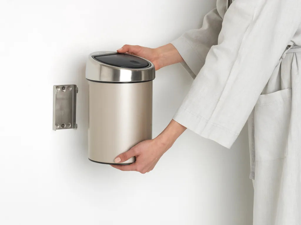  Abfalleimer Bad Kosmetikeimer Abfallsammler Abfallkorb Dunkelbeige 3 L BRABANTIA