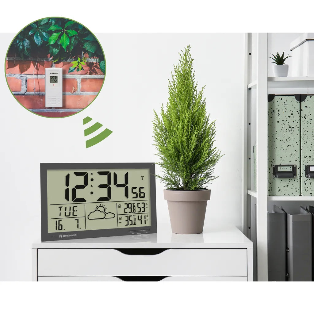  Bresser Wetterstation MyTime Jumbo 37 Cm Grau 2-teilig