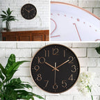  Wanduhr,30 Cm Silent Geräuschlos Wanduhr Quarz Batteriebetrieben Mit ABS-Rahmen HD-Glasabdeckung Für Kinder/Wohnzimmer/Schlafzimmer/Küche/Büro/Dekoration