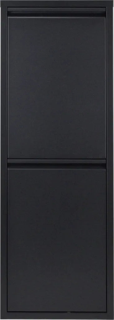  Naturn Living™ Mülleimer Aus Metall | Mülleimer Mülltrennung 2 Container | Mülleimer | Papierkörbe | Abfalleimer | Mattschwarz