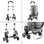  Treppensteiger Einkaufstrolley Neef Einkaufswagen Mit Thermotasche 41 Liter Bis 20 Kg Belastbar Transportwagen Mit Abnehmbarer Einkaufstasche Klappbar Dunkelgrau