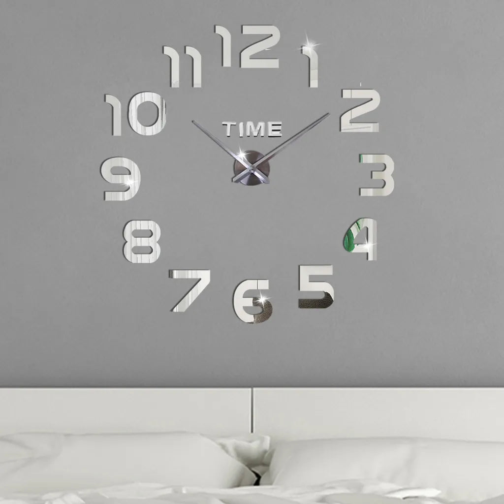  3D Wanduhren Wanduhr Groß Uhr Mute Decor Wandtattoo Modern Deko Geschenk Home Office Büro DIY Wohnwand Wohnzimmer Wand Decoration Design Schwarz Retoo