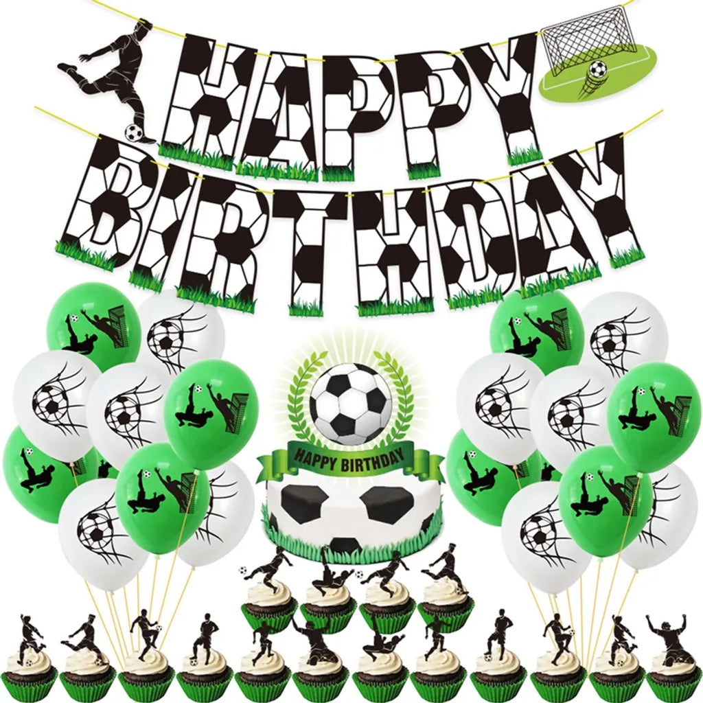  Fußballdeko Geburtstag Kinder,Fußballdeko Mit Tortendeko Fußballballon Für Jungen Fußballfan Geburtstagsfeier Fußball Zubehör Mit Happy Birthday Banner