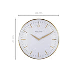  NeXtime 3256WI Small Design-Wanduhr, Leise, Weiß, Gold, 30 Cm