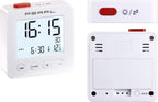 Pearl Digitaler Reise Funkwecker Mit Thermometer & Datum Beleuchtetes XL Display Weiss