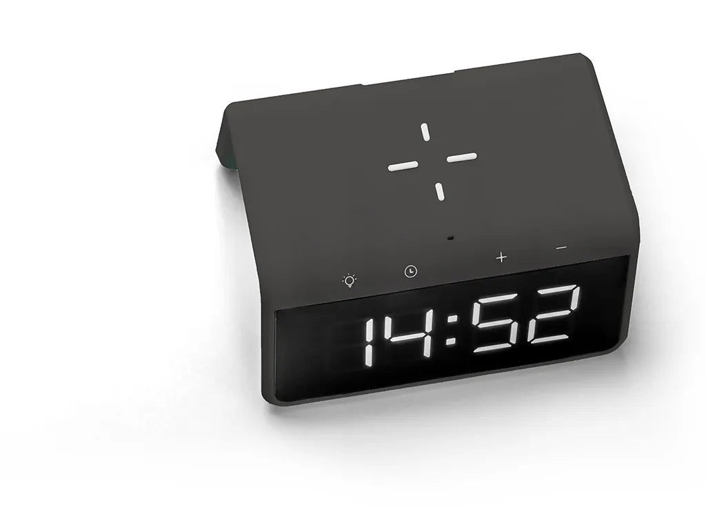  Caliber Digitaler Wecker - Drahtloses Ladegerät Für Telefone - Wecklicht - Space Grau (HCG019QI-SG)