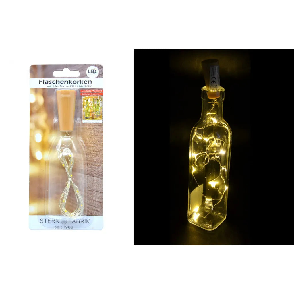  20er Korken Led Lichterkette Draht Flaschenlicht Weinflasche