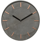  LS-LebenStil Vintage Wanduhr Beton Grau Kupfer 28cm Rund Schwarze Zeiger Quarzuhr Küchenuhr