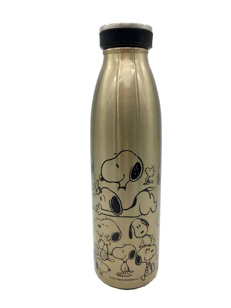  Isolierflasche Snoopy Muster Gold 500ml Edelstahl